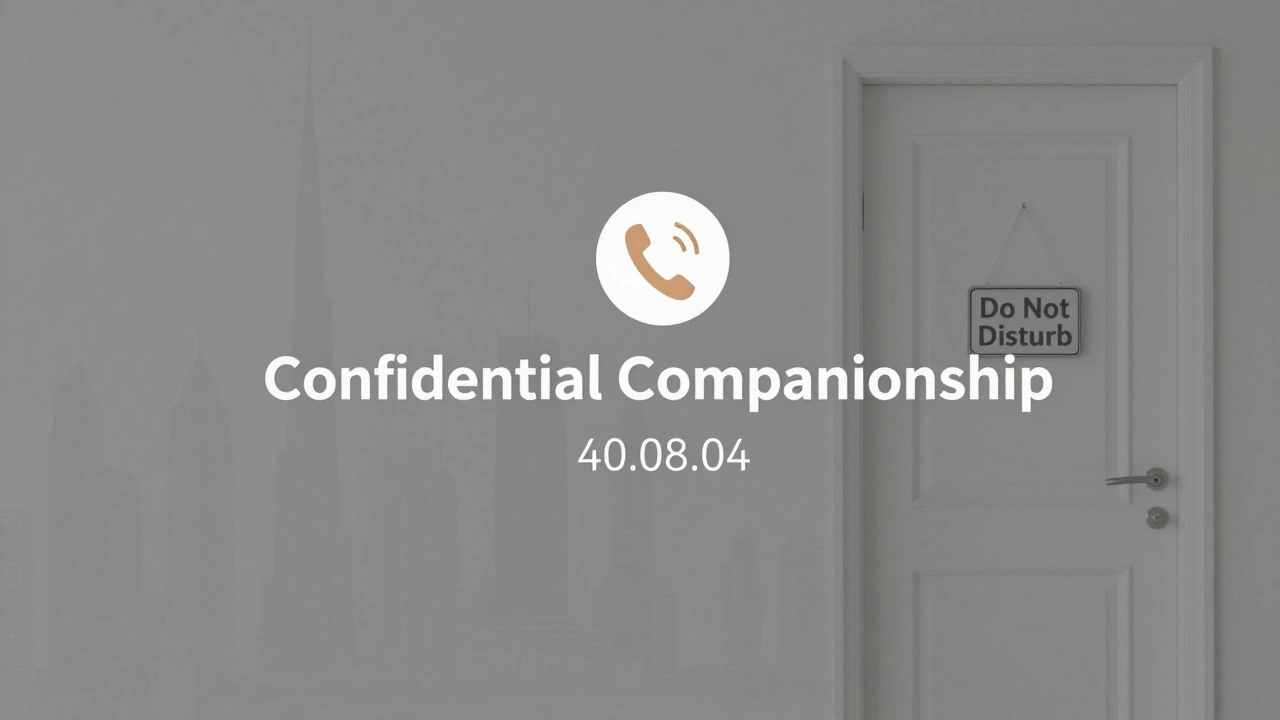 A minimalist website for confidential companionship services with no images or flashy elements.